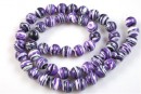 Purple-white syntethic malachite, round, 6mm