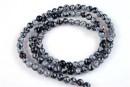 Snowflake obsidian, round, 4.5mm