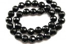 Onix, black, faceted round, 10mm