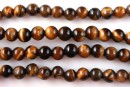 Brown tiger eye, round, 6.4mm