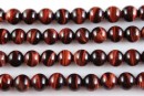 Red tiger eye, round, 8.5mm