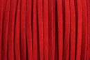 Snur faux suede, rosu intens, 3mm - x5m