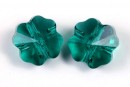 Swarovski, clover bead, emerald, 8mm - x2