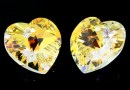 Swarovski, heart pendant, crystal AB, 10mm - x2