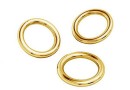 Jump rings, closed, gold-plated 925 silver, 4.9x0.7mm - x5