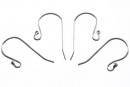 Earring findings, rhodium-plated 925 silver, 20mm - x1pair