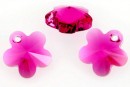 Swarovski, flower pendant, fuchsia, 12mm - x2