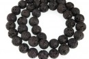 Black lava, round, 8.5mm