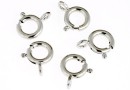 Round clasp, rhodium-plated 925 silver, 8mm - x1