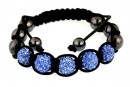 5 beads Shamballa bracelet sapphire - x1