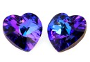 Swarovski, heart pendant, heliotrope, 14mm - x2