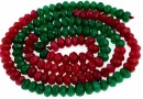 Agate, faceted rondelle, ruby-green, 4.5mm