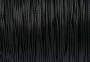 Waxed silk cord for bracelets, black, 0.8mm - 160m