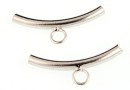 Tube, 1 loop, rhodium-plated 925 silver, 20x2mm - x1