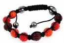 Shamballa bracelet with 9 beads siam, light siam, hyacinth - x1