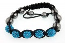 Bratara cu 5 margele shamballa blue zircon- x1