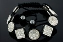 Bratara cu 9 margele shamballa metal, crystal - x1