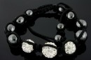 Bratara cu 3 margele shamballa crystal - x1