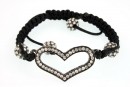 Bratara shamballa cu link inima, 36x20mm - x1