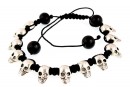 12 skulls Shamballa Bracelet metal - x1