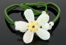 Shamballa bracelet with jade flower, 33mm - x1