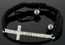 Shamballa bracelet with cross links, 50x14mm - x1