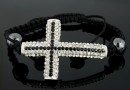 Shamballa bracelet with cross links, 49x35mm - x1