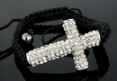 Shamballa bracelet with cross links, 38x27mm - x1