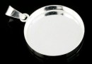 Pendant base, 925 silver, for round cabochon 20mm - x1