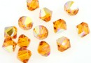 Swarovski, bicone bead, topaz AB, 4mm - x20