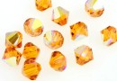 Swarovski, bicone bead, topaz AB, 6mm - x10