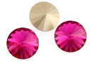 Swarovski, rivoli, fuchsia, 10mm - x2