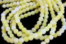 Frosted agate, lime yellow, round, 6mm