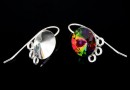 Earring findings, 925 silver, rivoli 12mm - x1pair