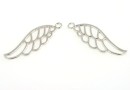 Pendant, angel, wing, rhodium-plated 925 silver, 27.5x9.5mm - x1