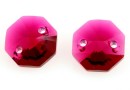 Swarovski, octagon link, ruby, 12mm - x2