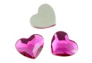 Swarovski, heart cabochon, fuchsia, 10mm - x1