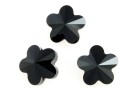 Swarovski, flower bead, jet, 6mm - x4