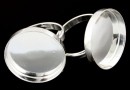 Ring base, 925 silver,round cabochon 20mm, inside 18.7mm - x1