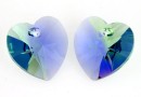 Swarovski, heart pendant, provence lavender-chrysolite, 10mm - x2