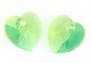 Swarovski, heart pendant, chrysolite opal, 10mm - x2