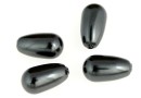 Swarovski drop pearls, black, 11.5x6mm - x2