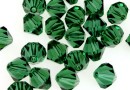 Swarovski, margele bicone, green turmaline, 8mm - x10