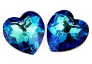 Swarovski, heart pendant, bermuda blue, 18mm - x1