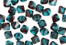 Swarovski, bicone bead, burgundy-blue zircon, 4mm - x20