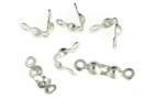 Knot cup clasp,  rhodium-plated 925 silver, 13x3mm - x2