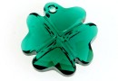 Swarovski, clover pendant, emerald, 19mm - x1