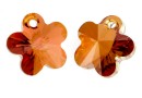 Swarovski, flower pendant, crystal copper, 12mm - x2