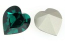 Swarovski, rivoli heart, emerald, 15.4x14mm - x1