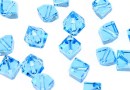 Swarovski, cube bead, aquamarine, 4mm - x2